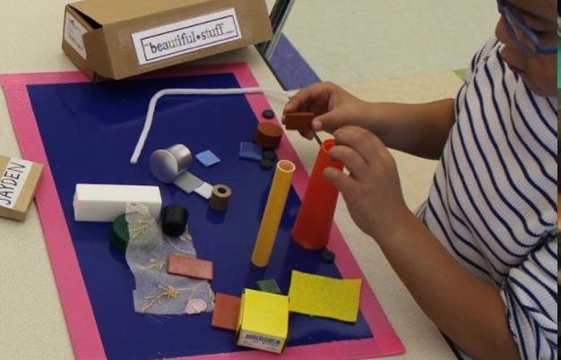 Child building using random objects