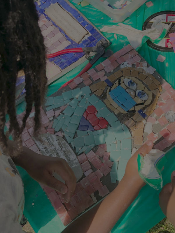 child building mosaic