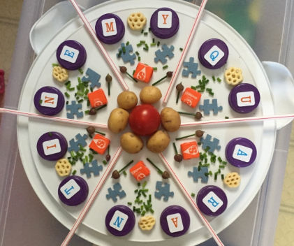 mandala design made out of food