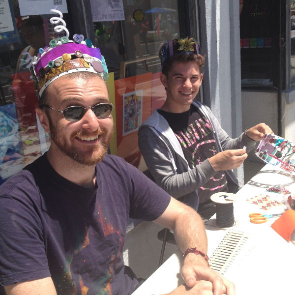 two men at a crafts table